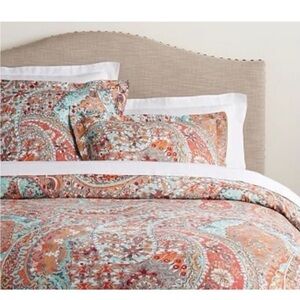 RARE! Pottery Barn Queen duvet cover and two shams-gorgeous colors, super soft